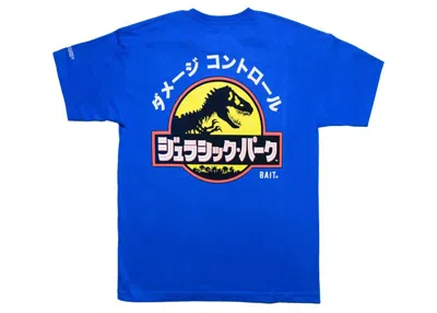 Pre-owned Bait Men's  X Jurassic Park Damage Control Tee Shirt In Blue