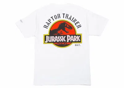 Pre-owned Bait Men's  X Jurassic Park Raptor Trainer Tee Shirt In White