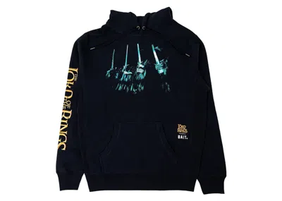 Pre-owned Bait Men's  X Lord Of The Rings Ringwraith Hoodie In Navy Blue