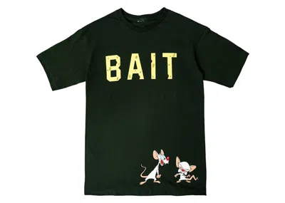 Pre-owned Bait Men's  X Pinky And The Brain  Logo Tee Shirt In Green