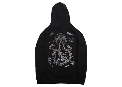 Pre-owned Bait Men's  X Rick And Morty Barf Hoodie In Black