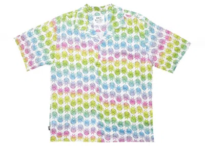 Pre-owned Bait Men's  X Rick And Morty Face Hawaiian Button Up Shirt In White