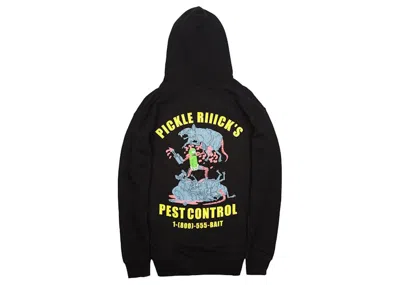 Pre-owned Bait Men's  X Rick And Morty Pickle Rick Hoodie In Black