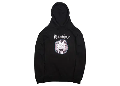 Pre-owned Bait Men's  X Rick And Morty Psychedelic Trippy Hoodie In Black