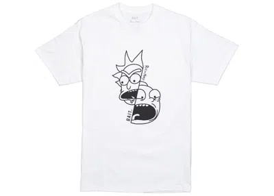 Pre-owned Bait Men's  X Rick And Morty Split Tee Shirt In White
