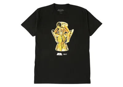 Pre-owned Bait Men's  X Saint Seiya Aquarius Gold Tee Shirt In Black