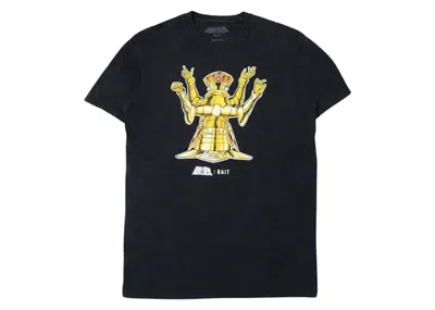 Pre-owned Bait Men's  X Saint Seiya Gemini Gold Foil Tee Shirt In Black