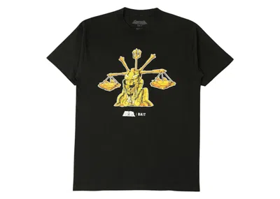 Pre-owned Bait Men's  X Saint Seiya Libra Gold Tee Shirt In Black
