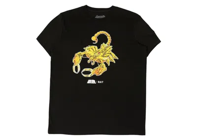 Pre-owned Bait Men's  X Saint Seiya Scorpio Gold Tee Shirt In Black