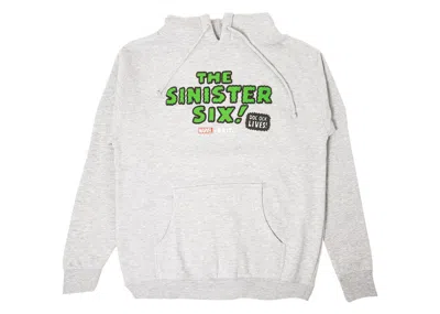 Pre-owned Bait Men's  X The Sinister Six Logo Hoodie In Gray