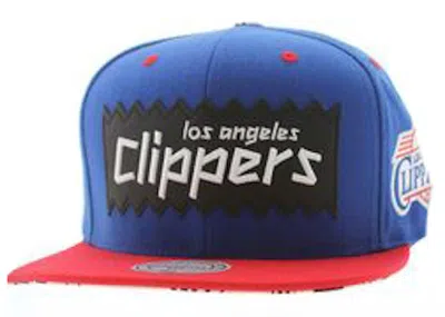 Pre-owned Bait X Mitchell And Ness Los Angeles Clippers Sta3 Wool Snapback Cap In Royal/red