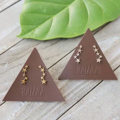 Baizaar Women's Tiny Stars Brass Ear Climber Earring In Multi