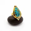 Baizaar Women's Western Blossom Ring In Turquoise In Gray
