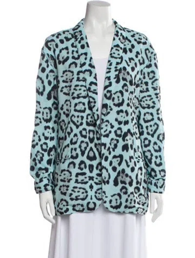 Pre-owned Baja East Animal Print Blazer In Blue
