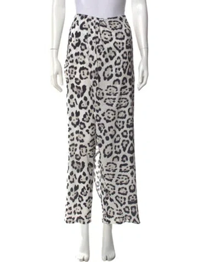 Pre-owned Baja East Animal Print Straight Leg Pants In Neutral