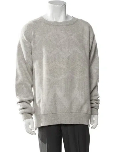Pre-owned Baja East Cashmere Patterned Pullover In Grey
