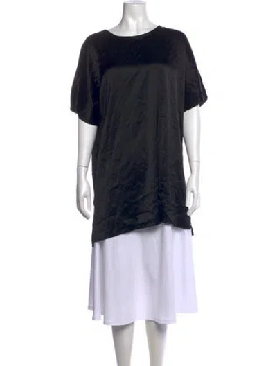 Pre-owned Baja East Crew Neck Short Sleeve Top In Black