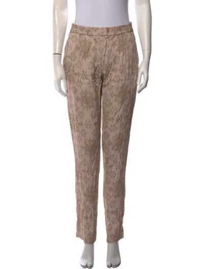 Pre-owned Baja East Floral Print Straight Leg Pants In Neutrals