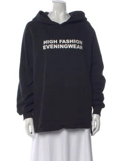 Pre-owned Baja East Graphic Print Crew Neck Hoodie In Black