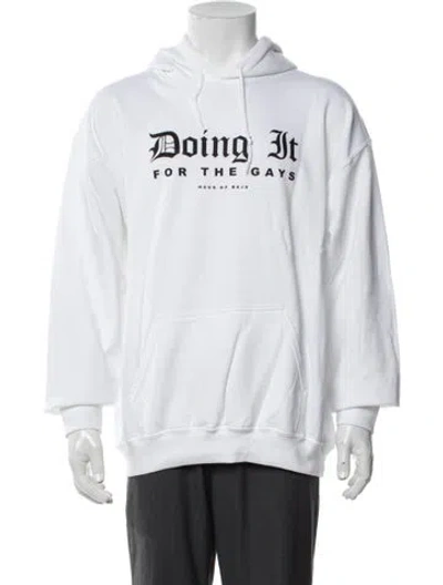 Pre-owned Baja East Graphic Print Crew Neck Hoodie W/ Tags In White