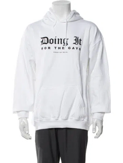Pre-owned Baja East Graphic Print Crew Neck Hoodie W/ Tags In White