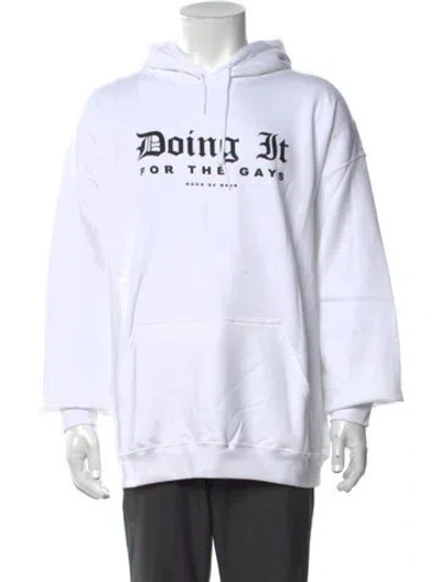 Pre-owned Baja East Graphic Print Crew Neck Hoodie W/ Tags In White