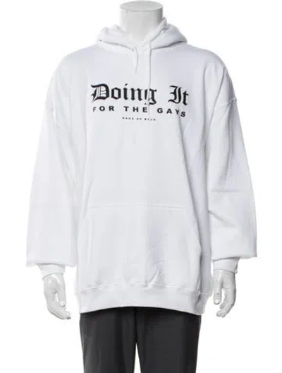 Pre-owned Baja East Graphic Print Crew Neck Hoodie W/ Tags In White