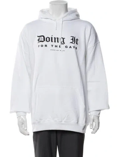 Pre-owned Baja East Graphic Print Crew Neck Hoodie W/ Tags In White