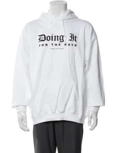 Pre-owned Baja East Graphic Print Crew Neck Hoodie W/ Tags In White