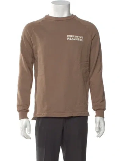 Pre-owned Baja East Graphic Print Crew Neck Sweatshirt In Brown