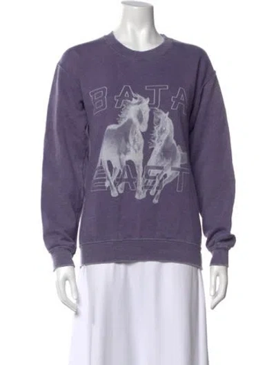 Pre-owned Baja East Graphic Print Crew Neck Sweatshirt In Purple