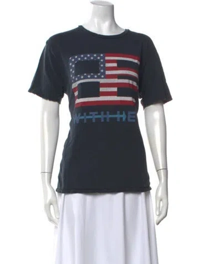 Pre-owned Baja East Graphic Print Crew Neck T-shirt In Blue
