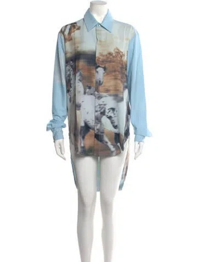 Pre-owned Baja East Graphic Print Long Dress W/ Tags In Multicolor