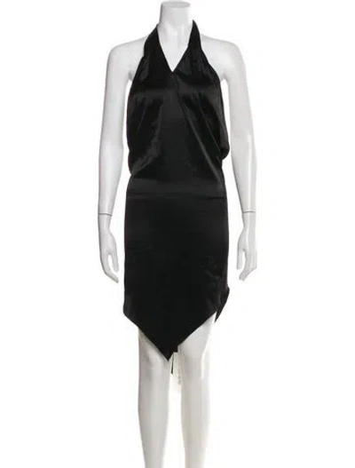 Pre-owned Baja East Halterneck Sleeveless Top In Black
