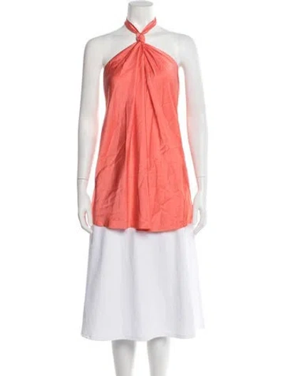 Pre-owned Baja East Halterneck Sleeveless Top W/ Tags In Orange