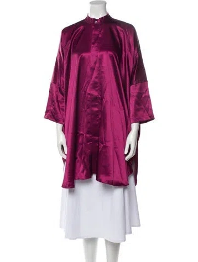 Pre-owned Baja East Mock Neck Mini Dress In Burgundy