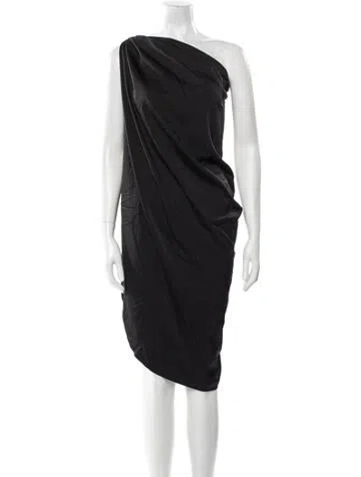 Pre-owned Baja East One-shoulder Knee-length Dress In Black