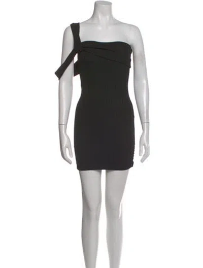 Pre-owned Baja East One-shoulder Mini Dress In Black