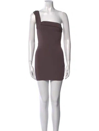 Pre-owned Baja East One-shoulder Mini Dress In Gray