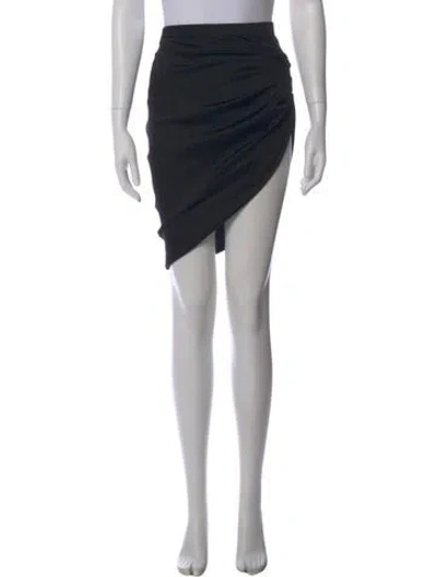 Pre-owned Baja East Pleated Accents Mini Skirt In Black