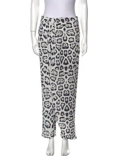 Pre-owned Baja East Printed Straight Leg Pants In White