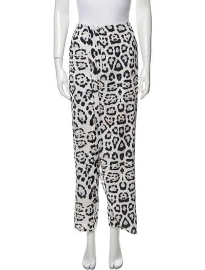 Pre-owned Baja East Printed Straight Leg Pants In White