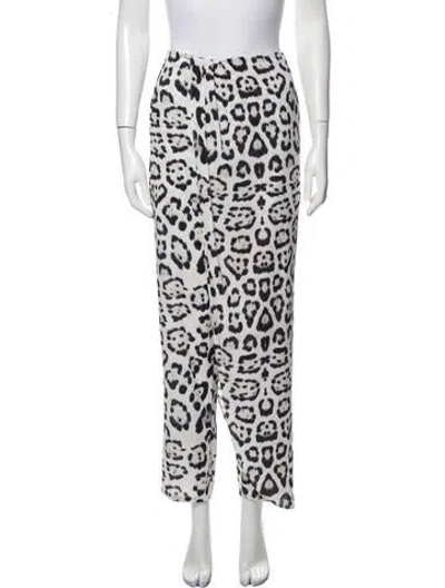 Pre-owned Baja East Printed Straight Leg Pants In White
