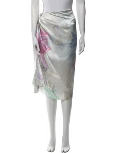 Pre-owned Baja East Raw-edge Trim Midi Length Skirt In Neutral