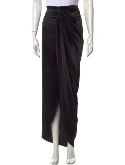 Pre-owned Baja East Satin Long Skirt W/ Tags In Black