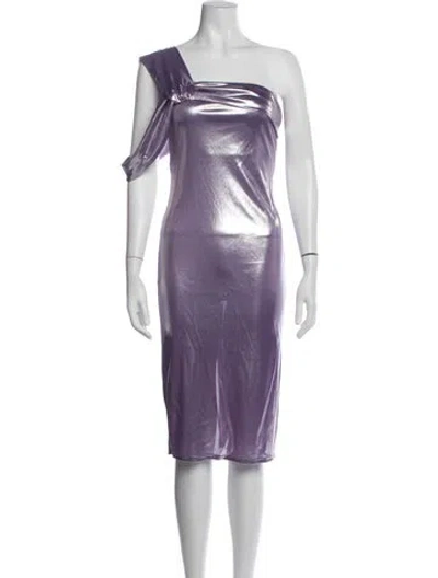 Pre-owned Baja East Silk Knee-length Dress In Purple