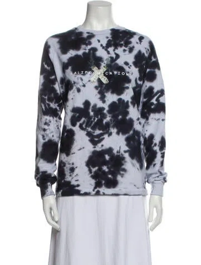 Pre-owned Baja East Tie-dye Print Bateau Neckline Sweatshirt In Blue
