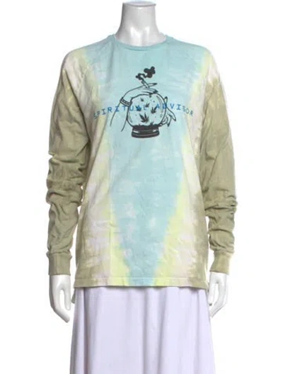 Pre-owned Baja East Tie-dye Print Crew Neck T-shirt In Blue