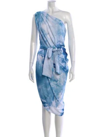 Pre-owned Baja East Tie-dye Print Knee-length Dress In Blue