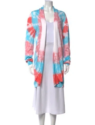 Pre-owned Baja East Tie-dye Print Open Front Sweater In Blue